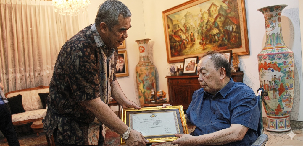 Pada Tahun 2018, Prof. Dr. H. Masjaya., M.Si dan seluruh Jajaran wakil Rektor sedang memberikan Apresiasi pengabdian secara langsung kepada Prof. Dr. Ir. H. R. Sambas Wirakusumah, M. Sc. 